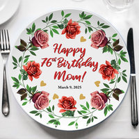 Personalized Birthday Gift Plate with Display Stand 