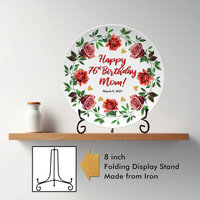 Personalized Birthday Gift Plate with Display Stand 