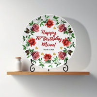 Personalized Birthday Gift Plate with Display Stand 