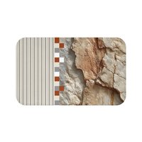 Rustic Rock and Stripe Bath Mat Large
