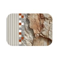 Rustic Rock and Stripe Bath Mat Small