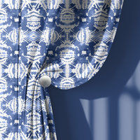 Japanese Shibori Tie-Dye Window Curtains, Rod Pocket Panels