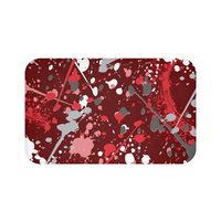 Burgundy paint spatter small bath mat