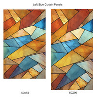 Rustic Stained Glass Eagle Curtains, Southwestern Colors Rod Pocket Panels