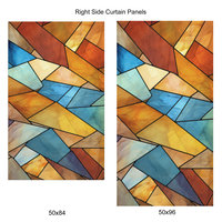 Rustic Stained Glass Eagle Curtains, Southwestern Colors Rod Pocket Panels