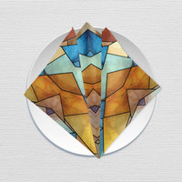 Southwestern Stained Glass Eagle Napkin folded