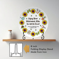 Personalized Retirement Gift Plate with Display Stand 