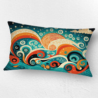 Nautical Folk Art Throw Pillow
