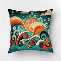 Nautical Folk Art Lumbar Pillow