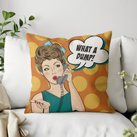 Whimsical Pop Art Pillow, Funny Gag Decor