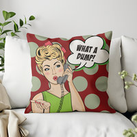 Whimsical Pillow, Funny Pop Art 