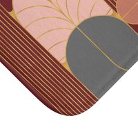 Red Wine Minimalist Art Deco Large Bath Mat corner close up
