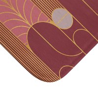 Red Wine Minimalist Art Deco bath mat corner close up