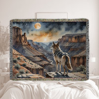Wolf Canyon Blanket Woven Cotton Throw Blanket