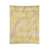 Yellow Ombré Leaves Twin Comforter