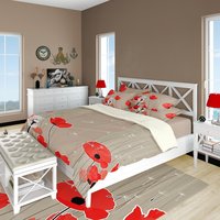 Red poppy bedding set