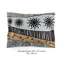 Neutral African Art standard pillow sham
