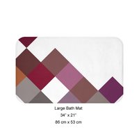 Burgundy and Purple Large Squares bath mat