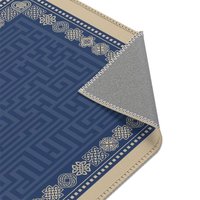 Blue Maze Rug with Beige Celtic Knot Border