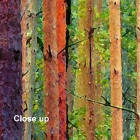 Watercolor forest shower curtain artwork detail
