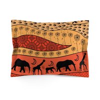 Colorful African Art standard pillow sham