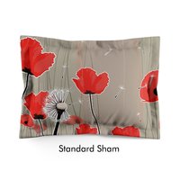 red poppy standard pillow sham