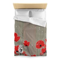 Red poppy twin duvet cover