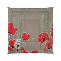 Red poppy queen comforter