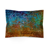 Burnt Orange and Blue Rusted Metal standard pillow sham