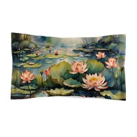 King size water lily pillow sham