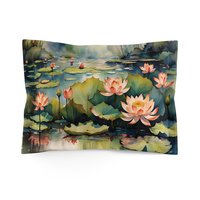 Standard size water lily pillow sham