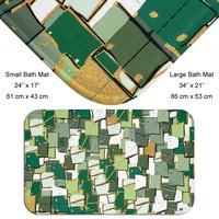 Green Rustic Lodge Style bath mat with sizes