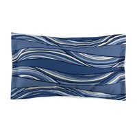 blue waves king pillow sham