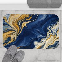 Abstract Acrylic Pour bath mat large