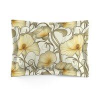 Ivory Flowers Art Nouveau standard pillow sham
