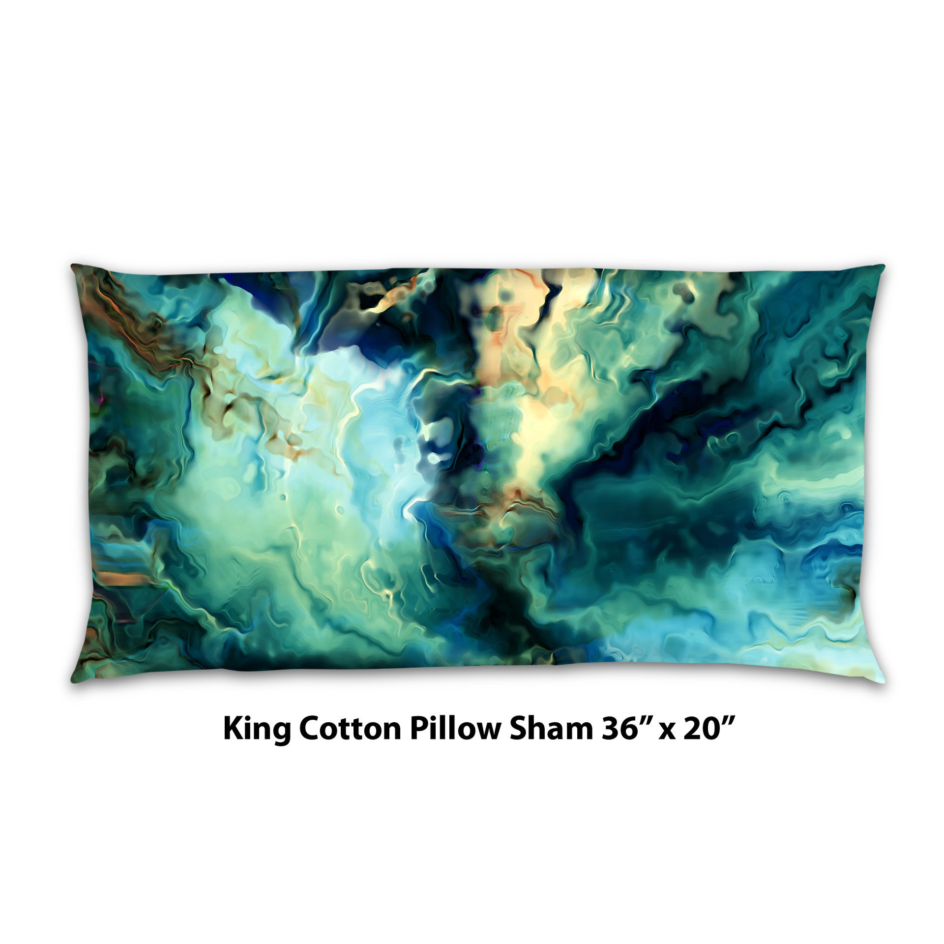 Blue Abstract Art Bedding, Cotton or Poly