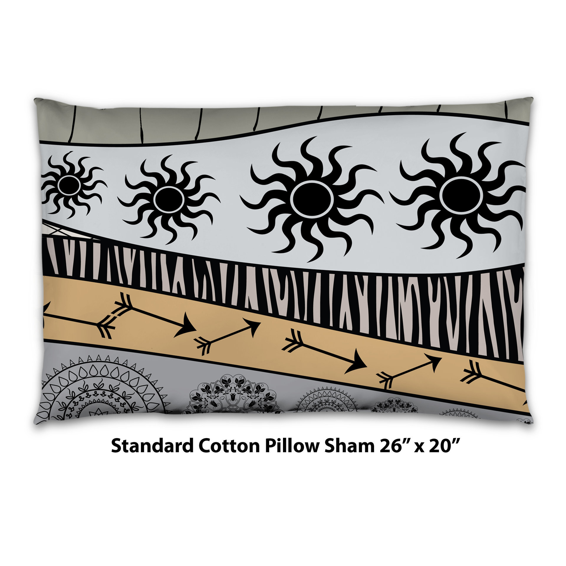 Neutral African Art Bedding, Cotton or Poly