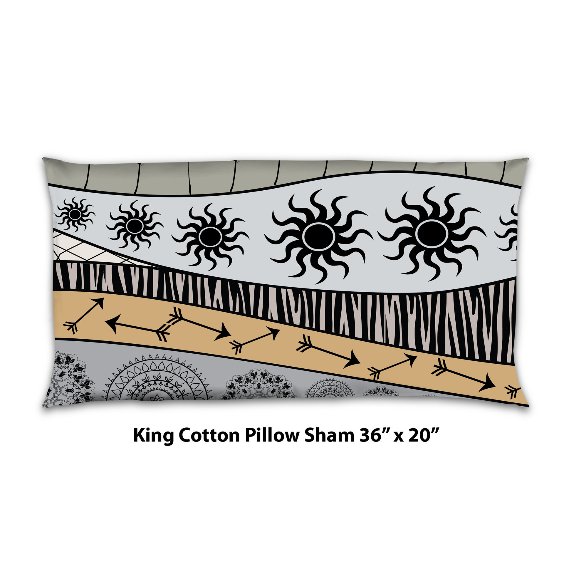 Neutral African Art Bedding, Cotton or Poly