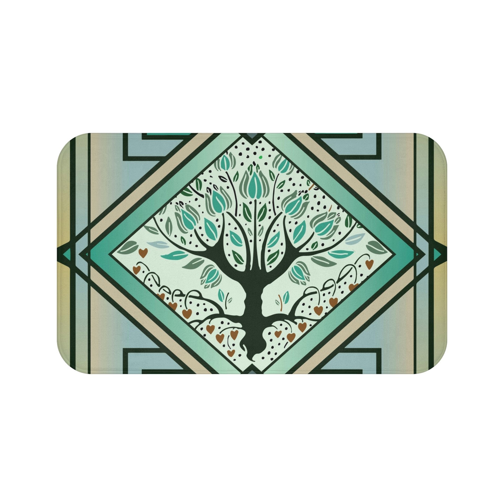 Art Deco Stained Glass bath mat