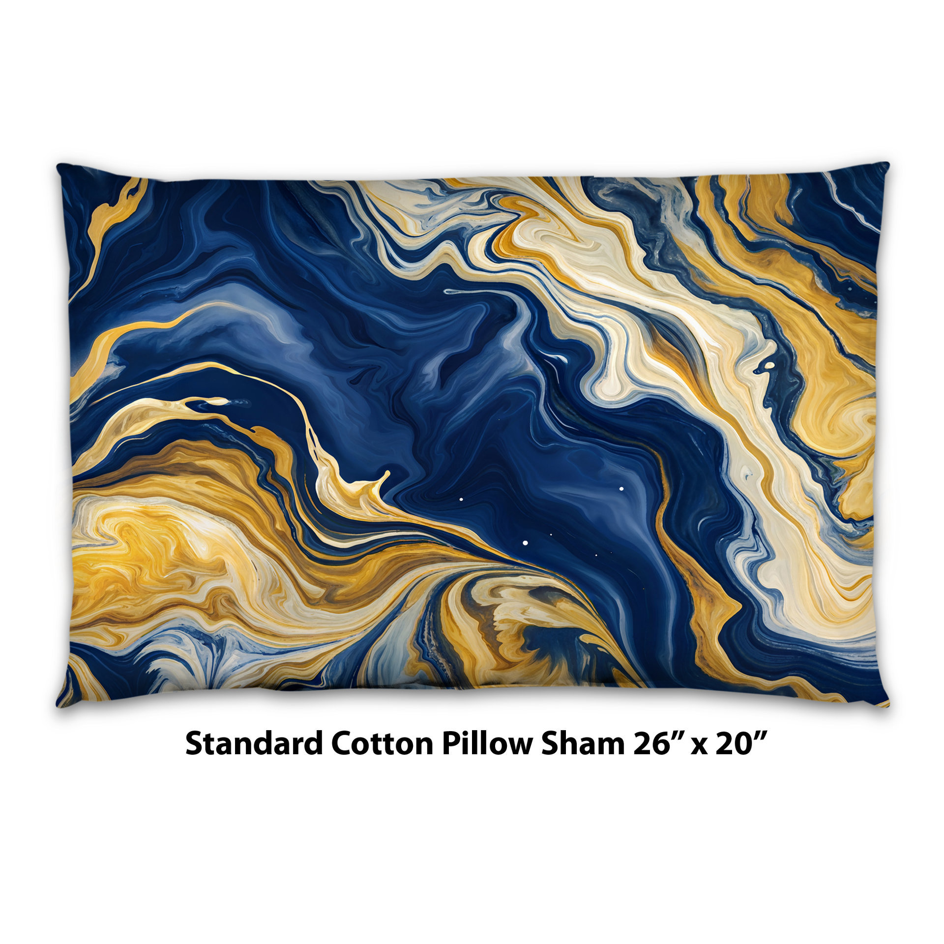 Navy Blue and Gold Abstract Art Bedding, Cotton or Poly