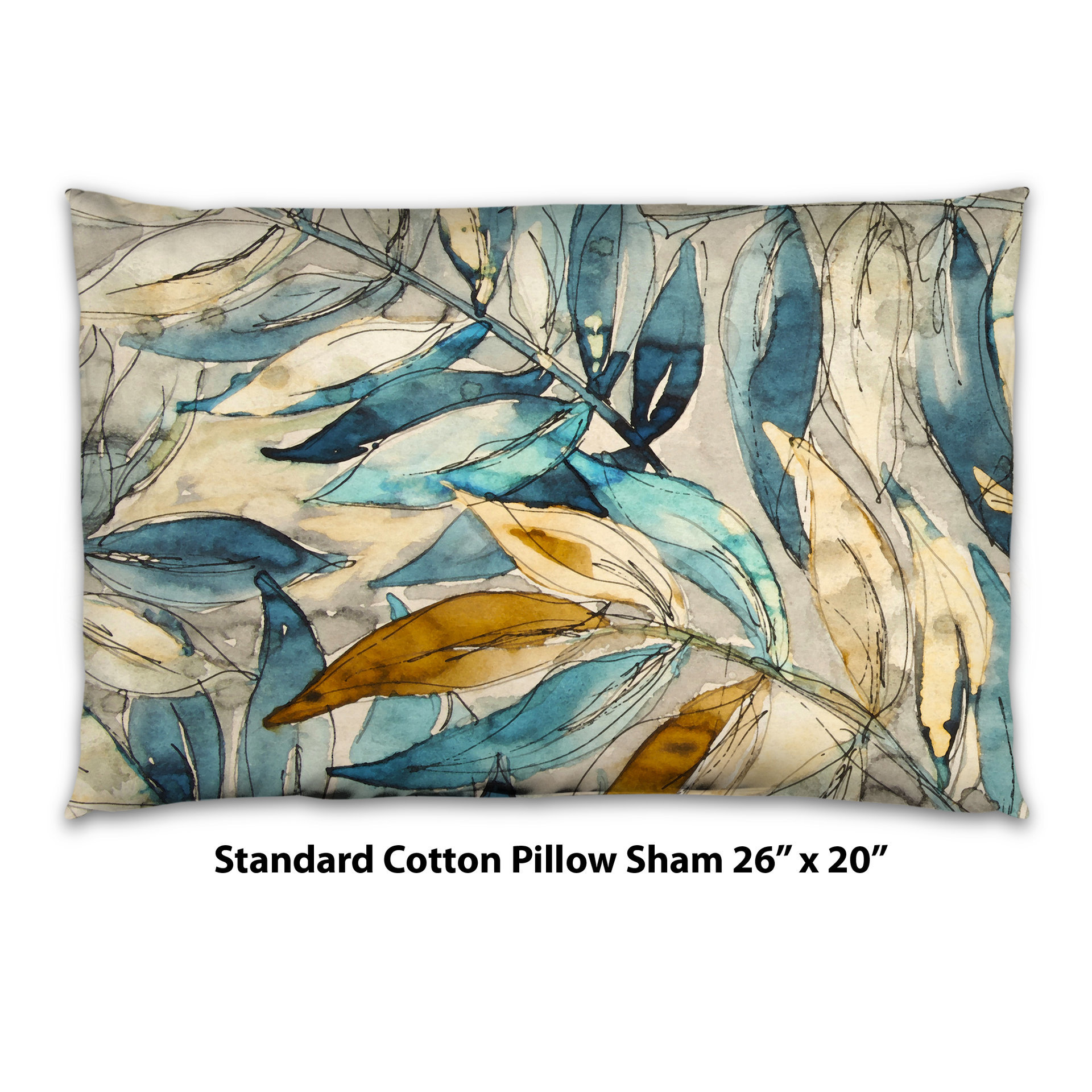 Watercolor Leaves Bedding, Cotton or Poly