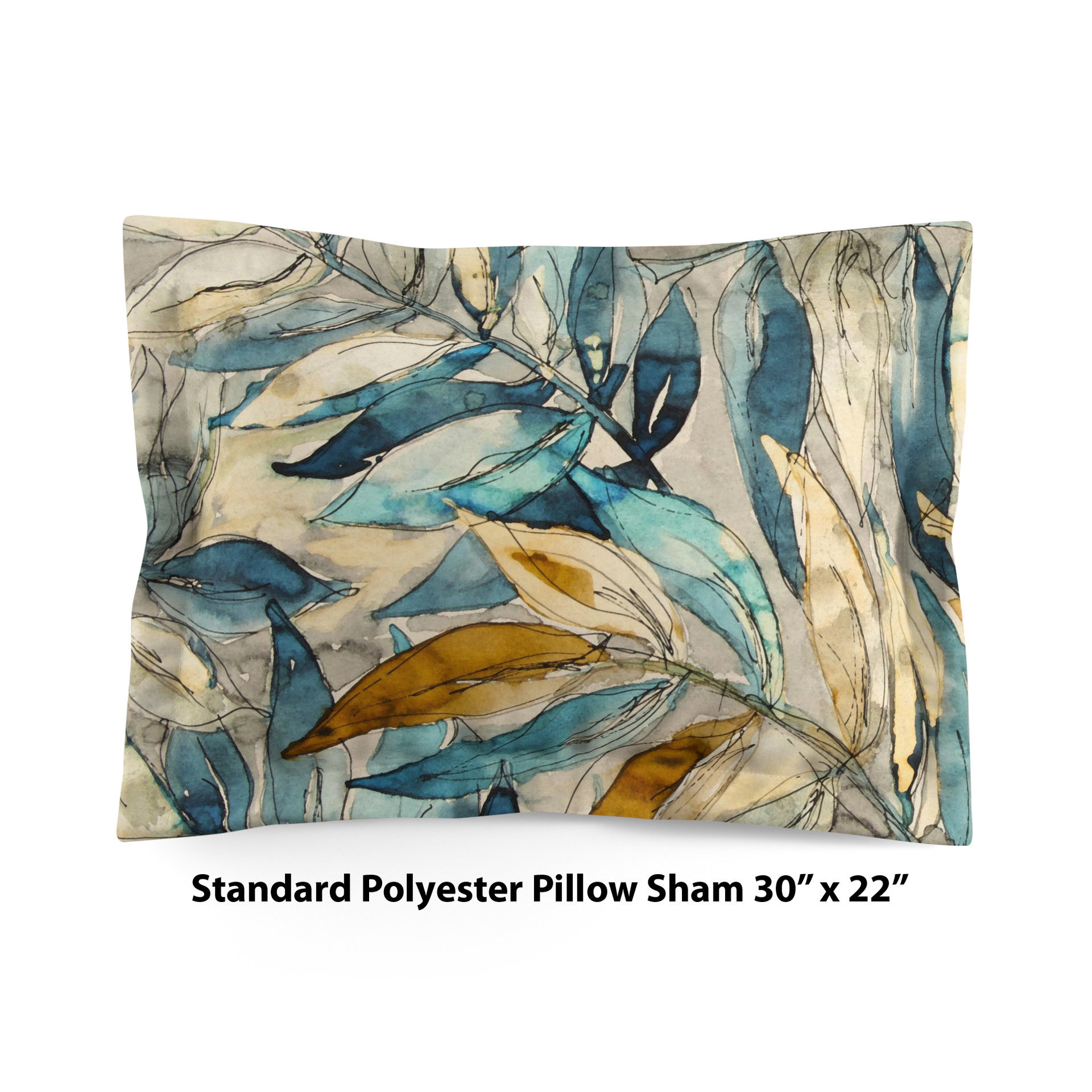 Watercolor Leaves Bedding, Cotton or Poly
