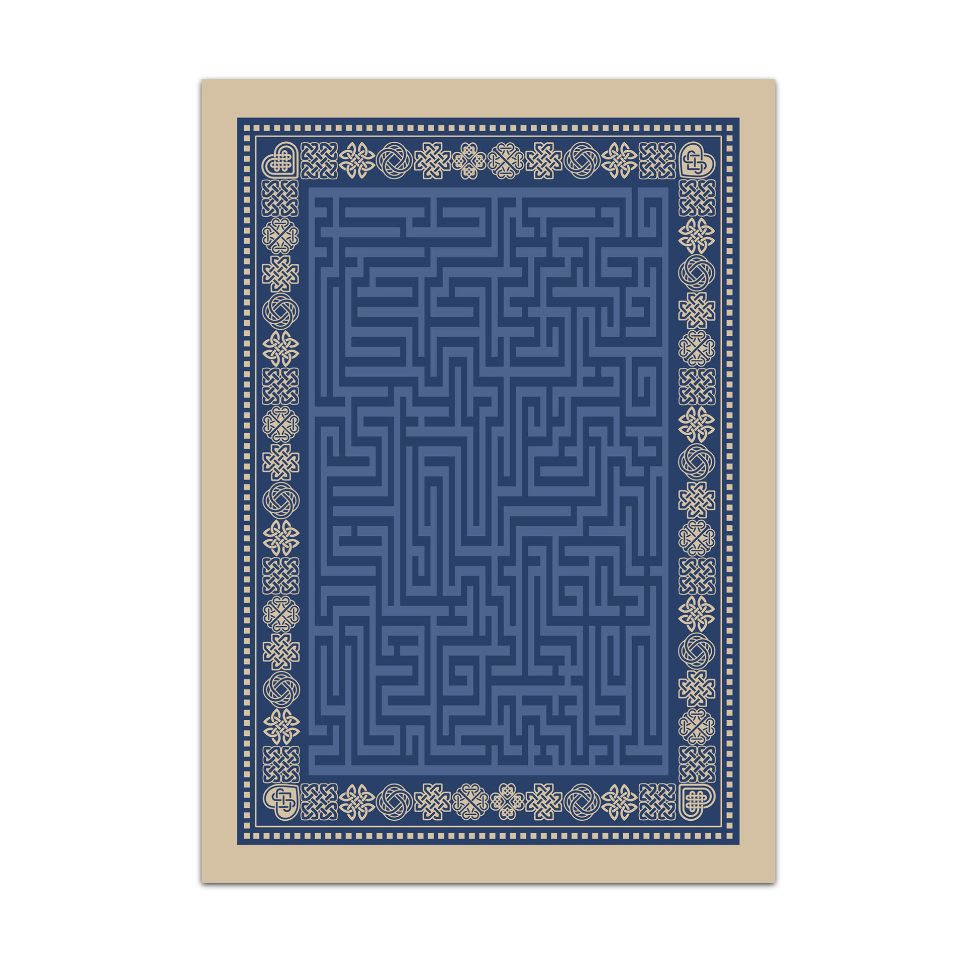 Blue & Beige Celtic Knot Rug