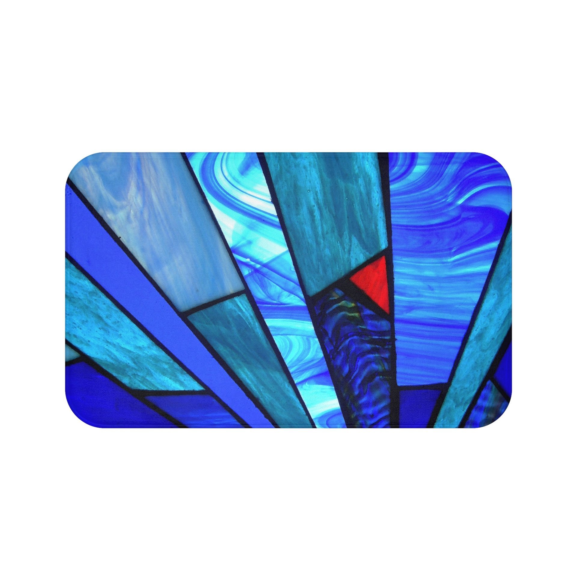 Large Blue Stained Glass bath mat