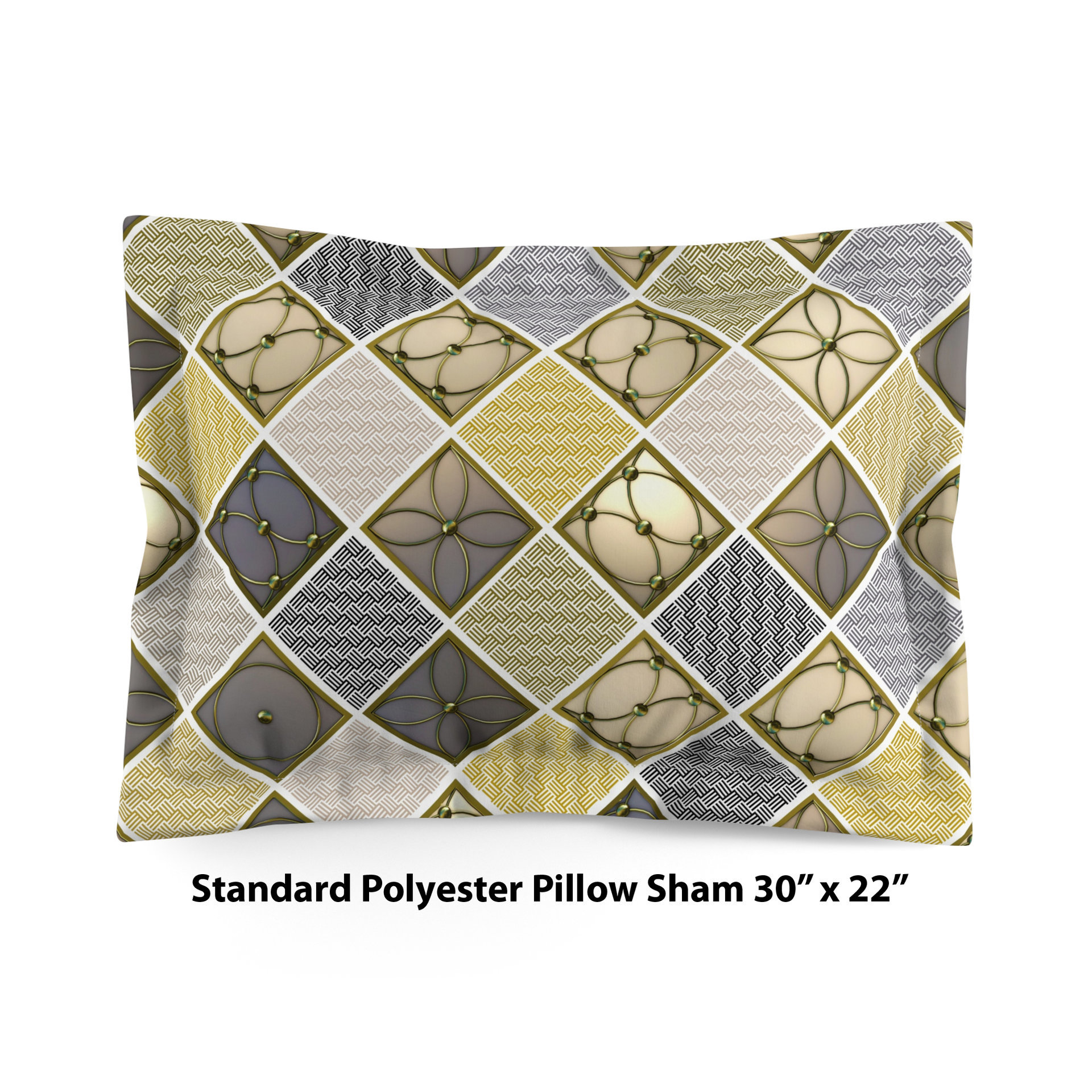 Mustard Yellow Diamond Pattern Bedding, Cotton or Poly