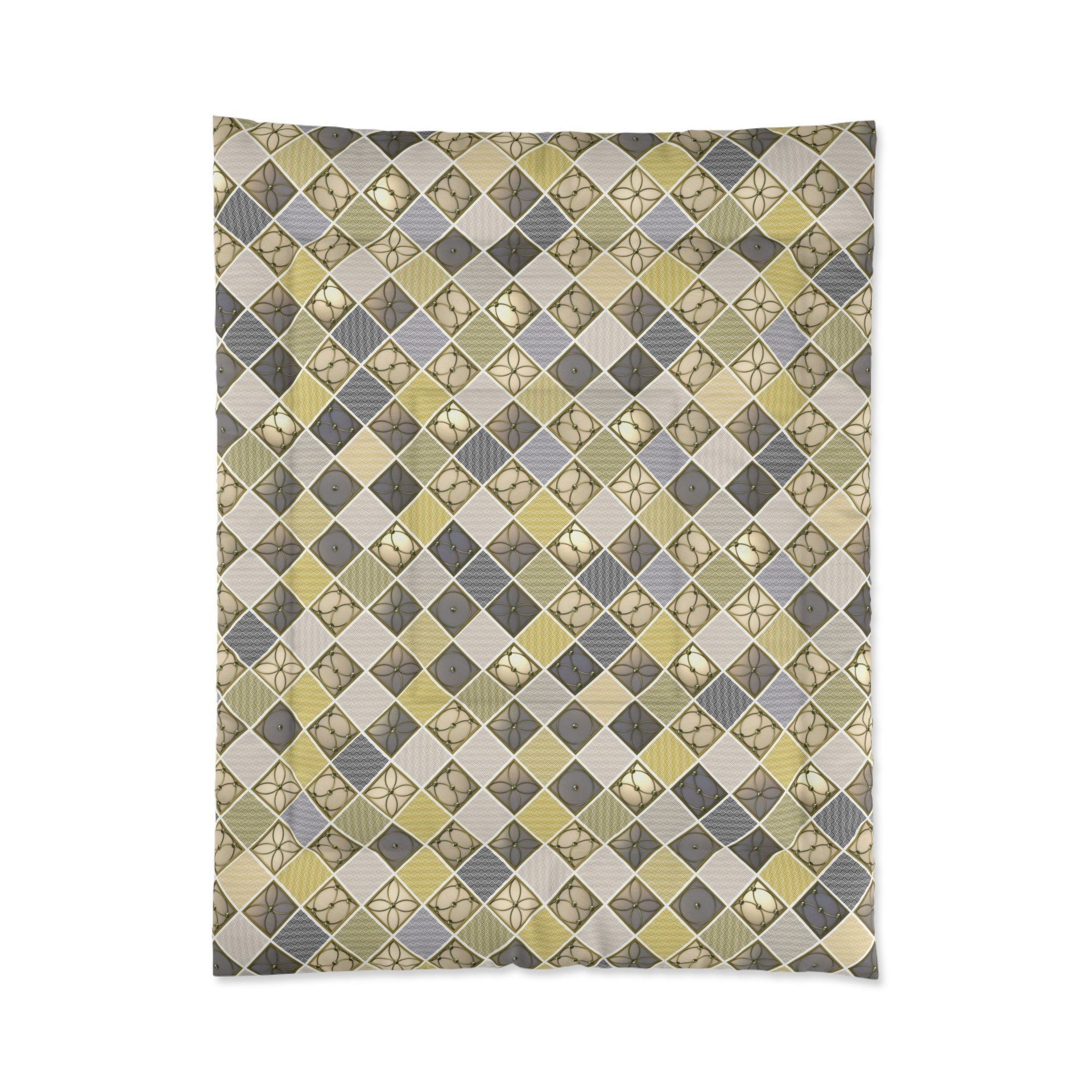 Mustard Yellow Diamond Pattern Bedding