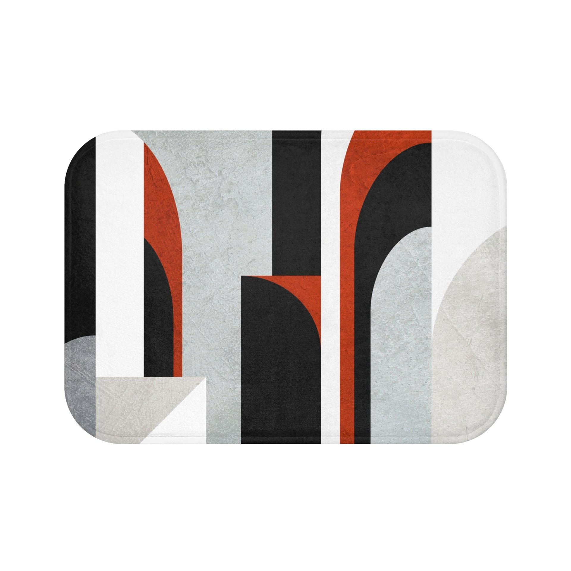 Brick Red Minimalist Art Deco bath mat small