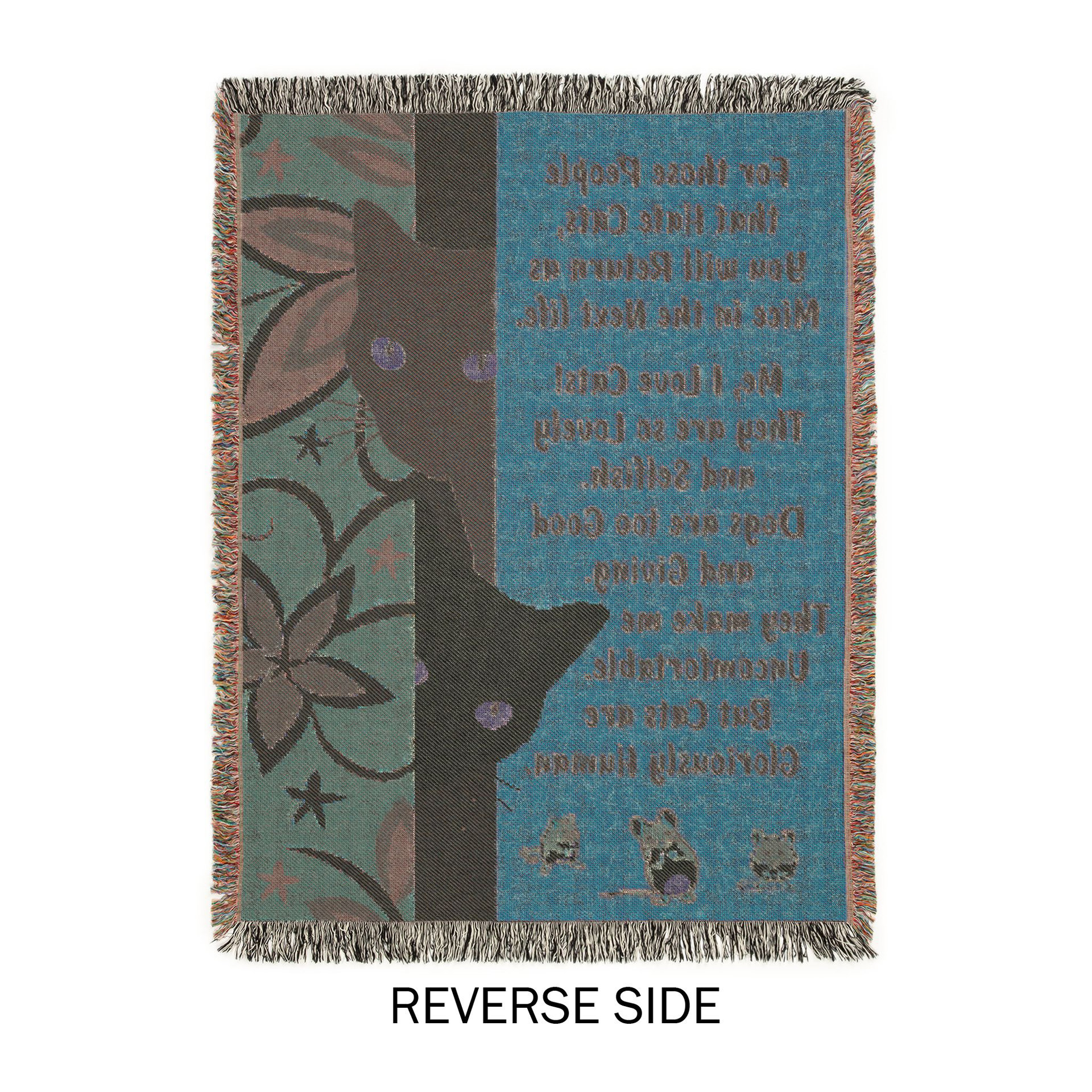 reverse side of woven blanket