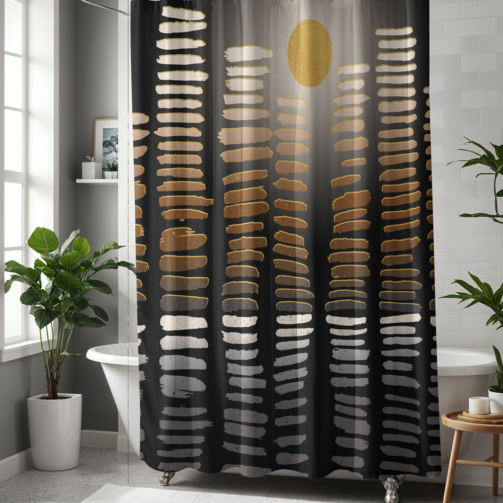 Neutral City Skyline Shower Curtain