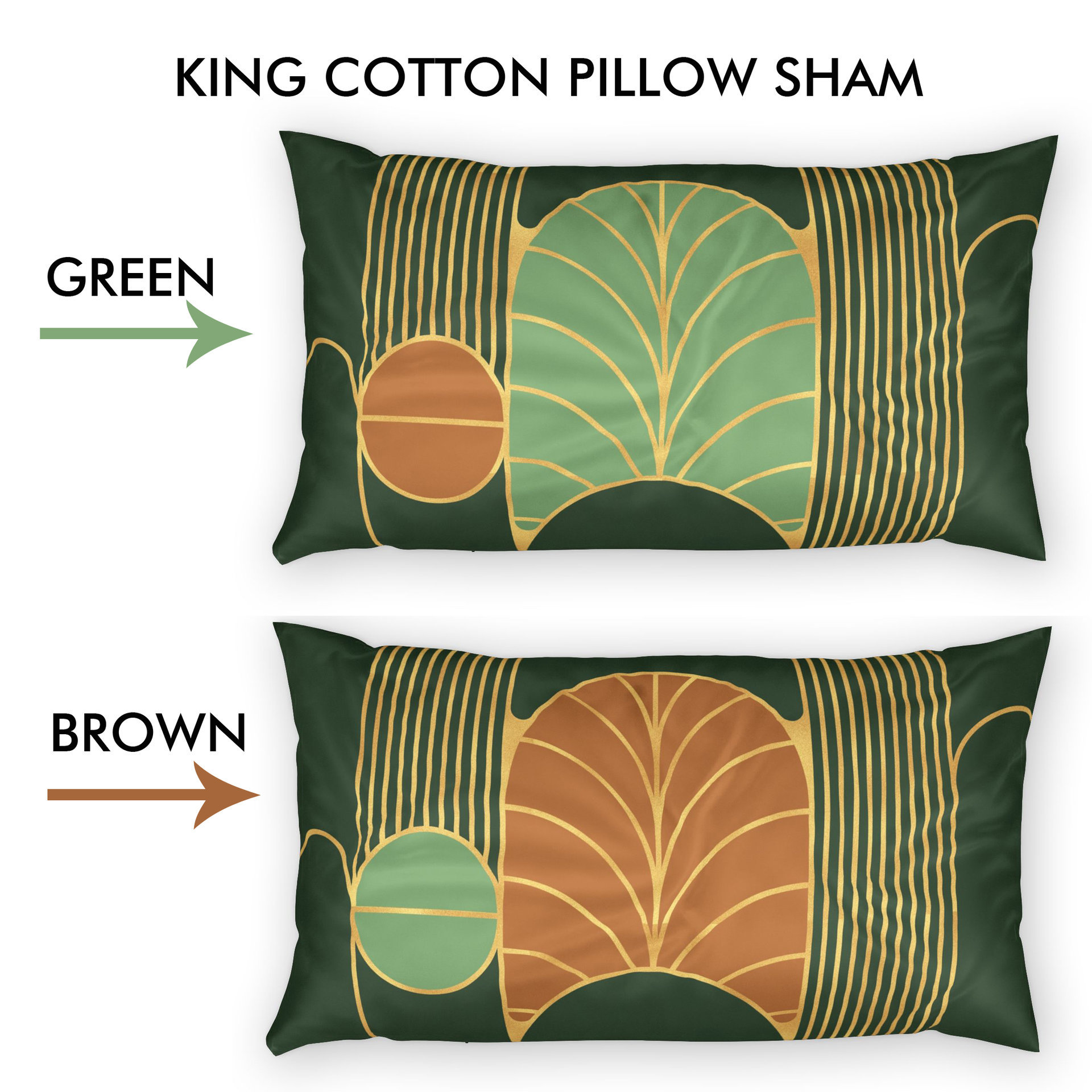 Forest Green Art Deco Bedding, Poly or Cotton Comforter or Duvet Cover, Pillow Shams